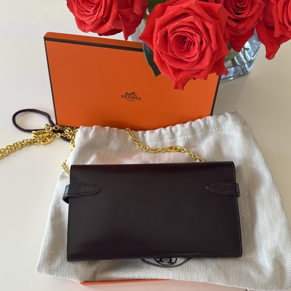 💯 Authentic Hermès Kelly Longue Wallet dark brown—SOLD - Picture 3 of 16